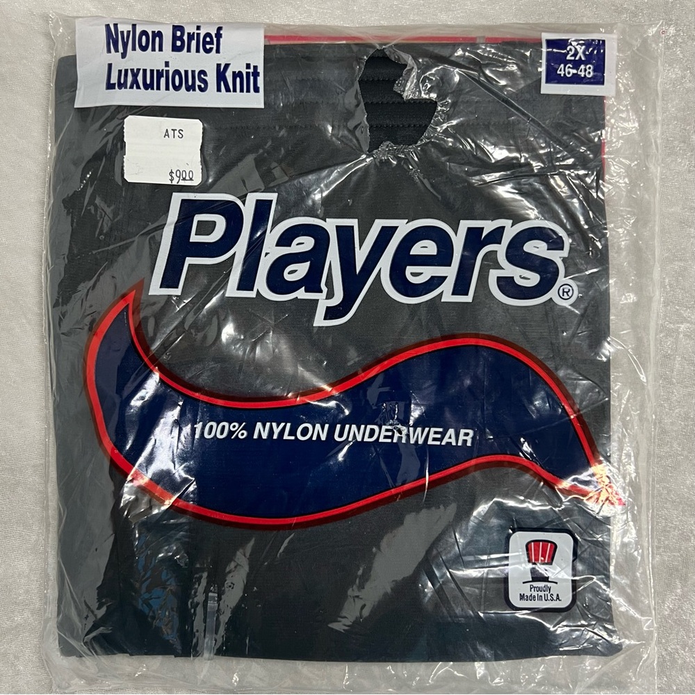 Vintage dead stock nwt Players Nylon Brief Luxurious Knit 2x 46-48